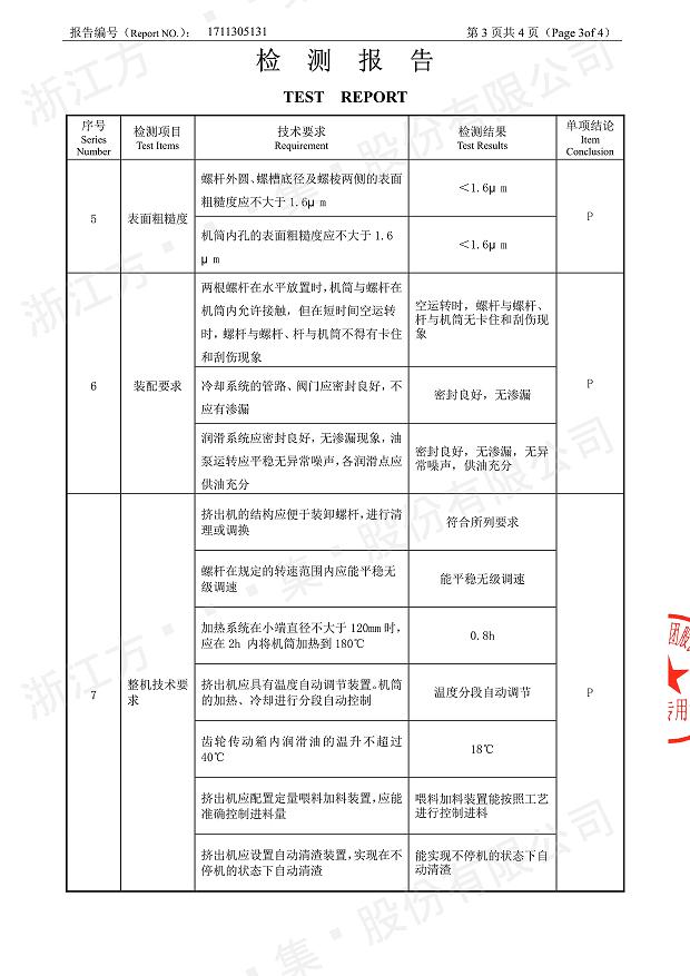 85型錐形同向雙螺桿鋁塑板擠出機經過權威機構檢測4.jpg